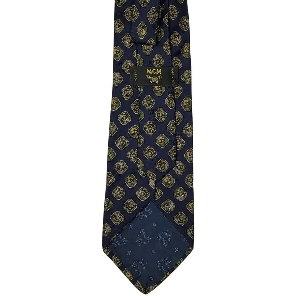 606. MCM Blue Silk Necktie - Classic Design, Excellent Condition! - Picture 3 of 3
